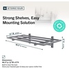 image:imageStoreYourBoard Garage Wall Shelf 2x6 ft Holds 500 lb 6 Hooks 2 PackHammered Gray